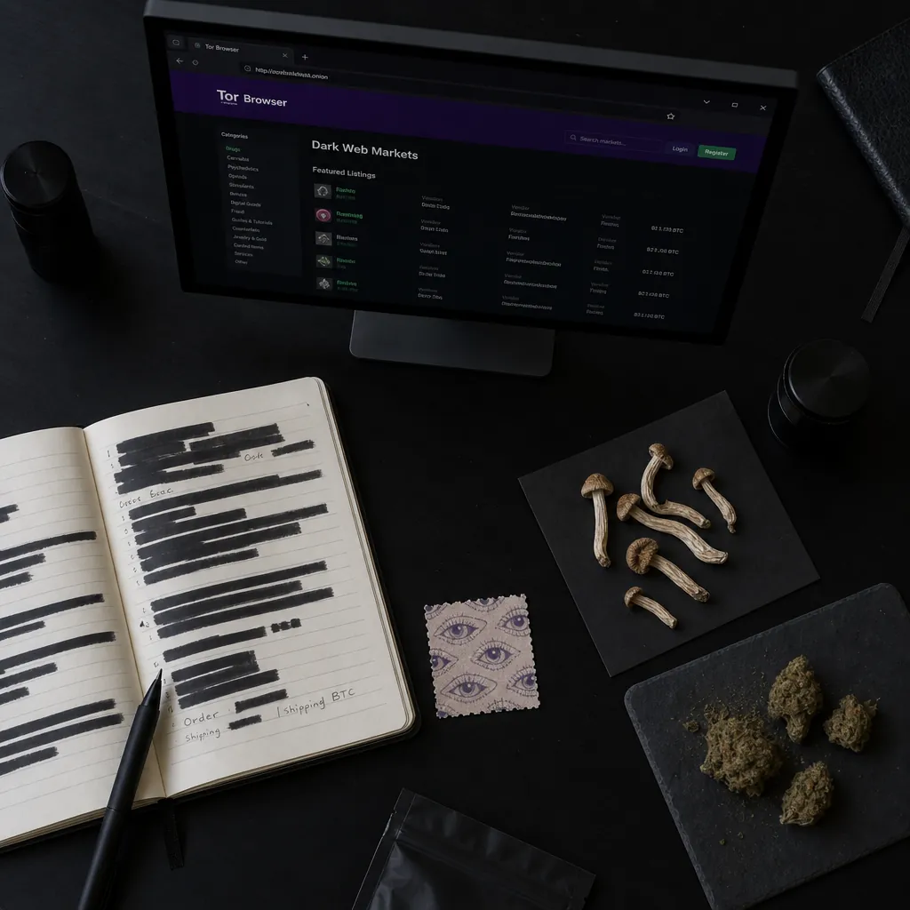 Dark web markets interface preview